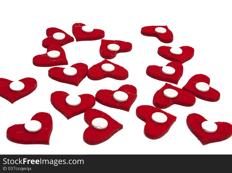 Valentine hearts isolated on a white background. Valentine hearts isolated on a white background