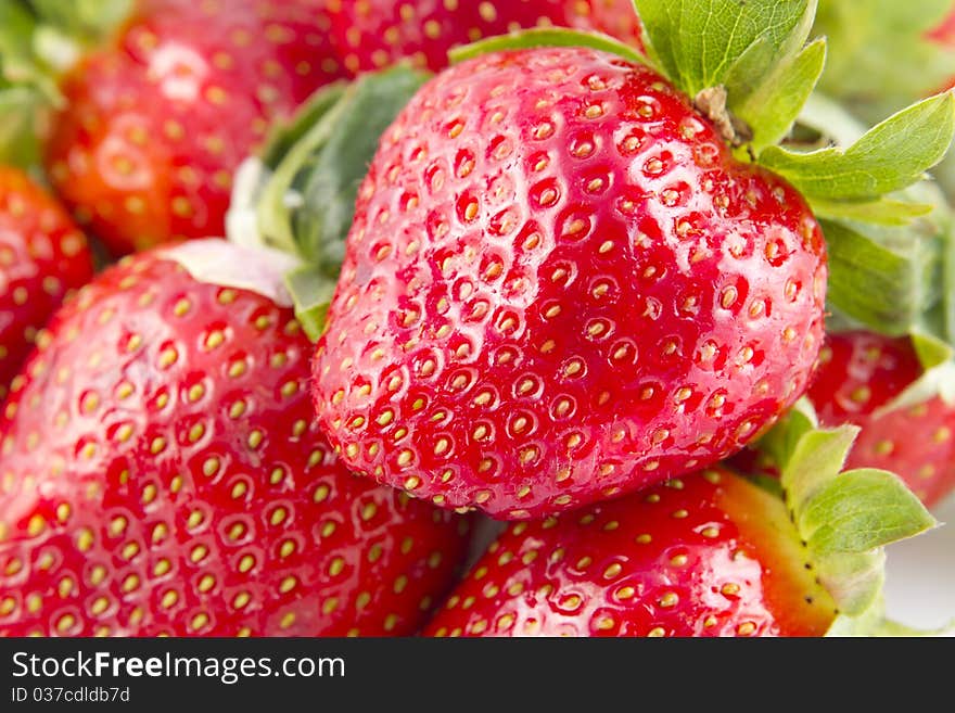 Fresh Strawberries isolated on white background