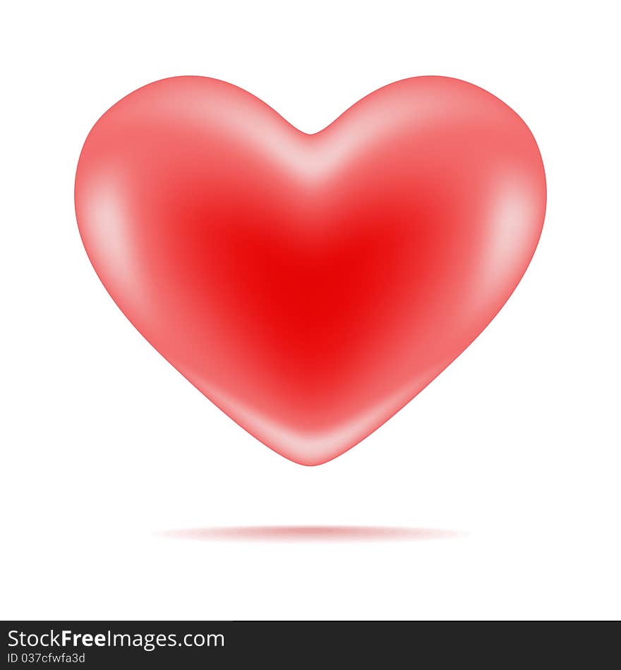 Red shiny heart shape