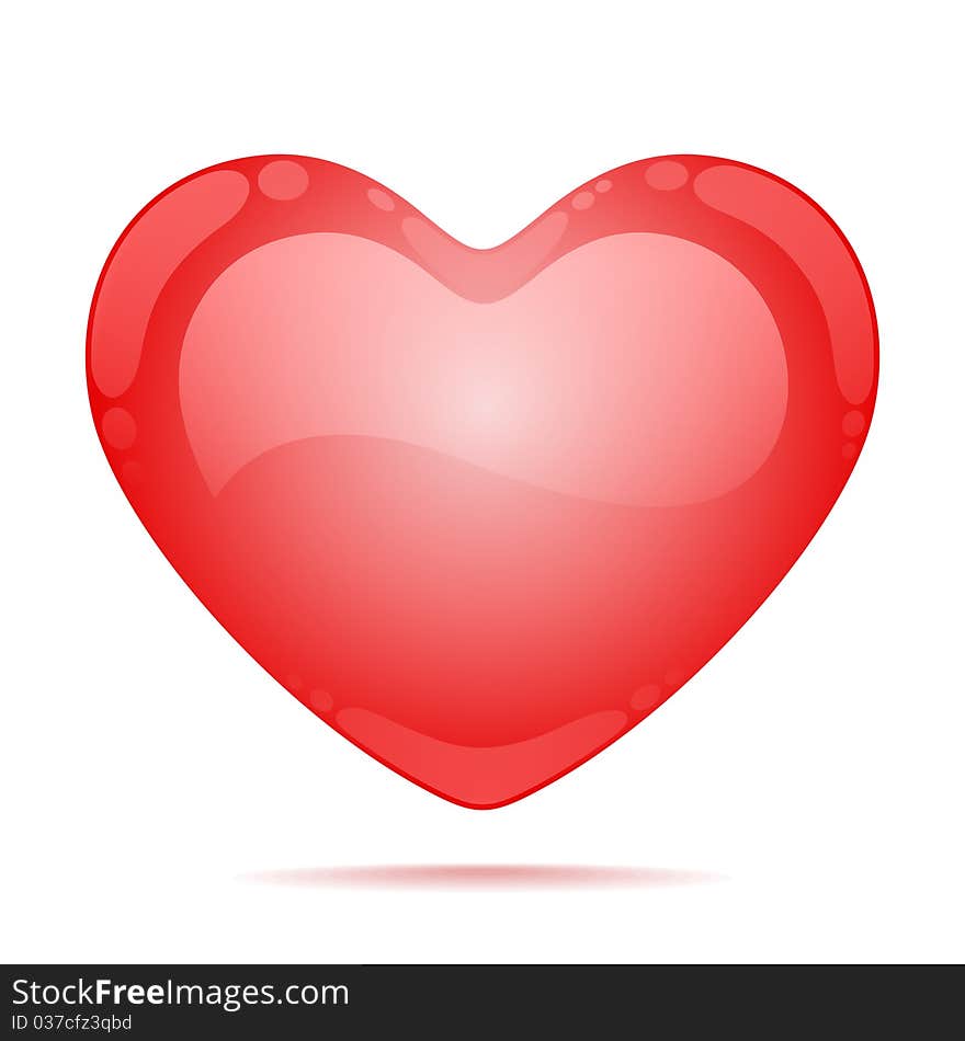 Red shiny heart shape