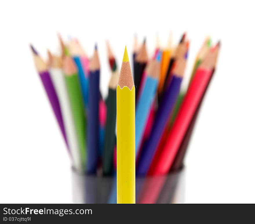 A bunch of color pencils