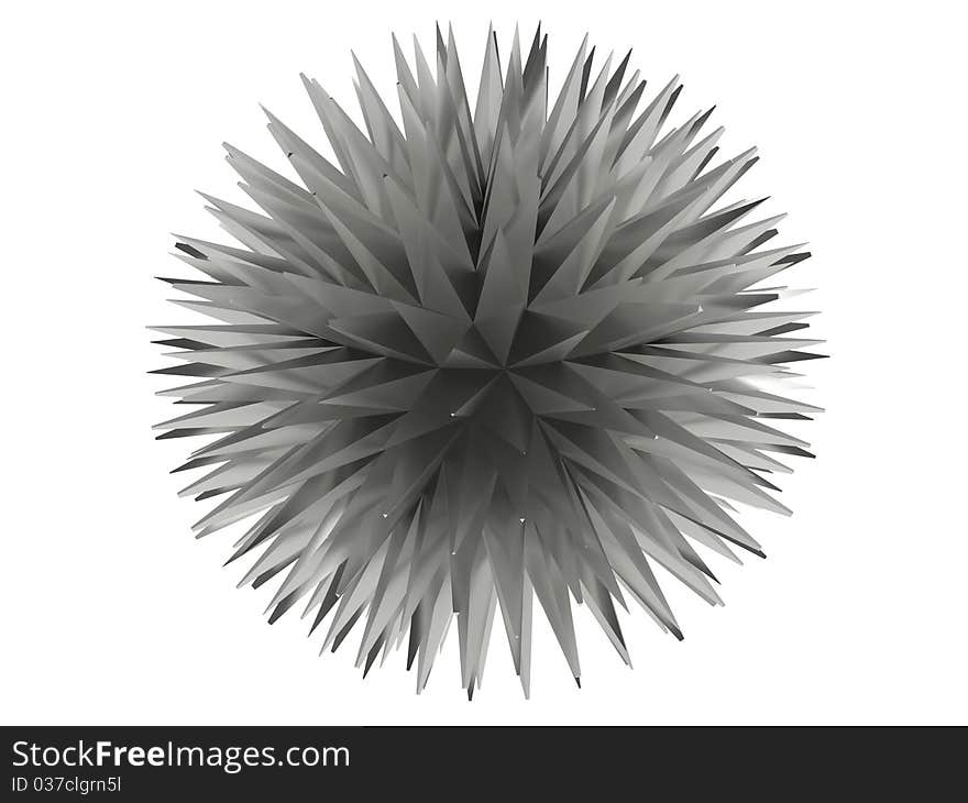 A star of white metal on a white background