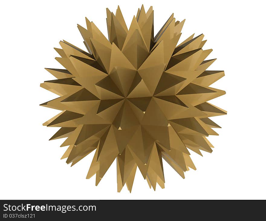 Star of the yellow metal on a white background