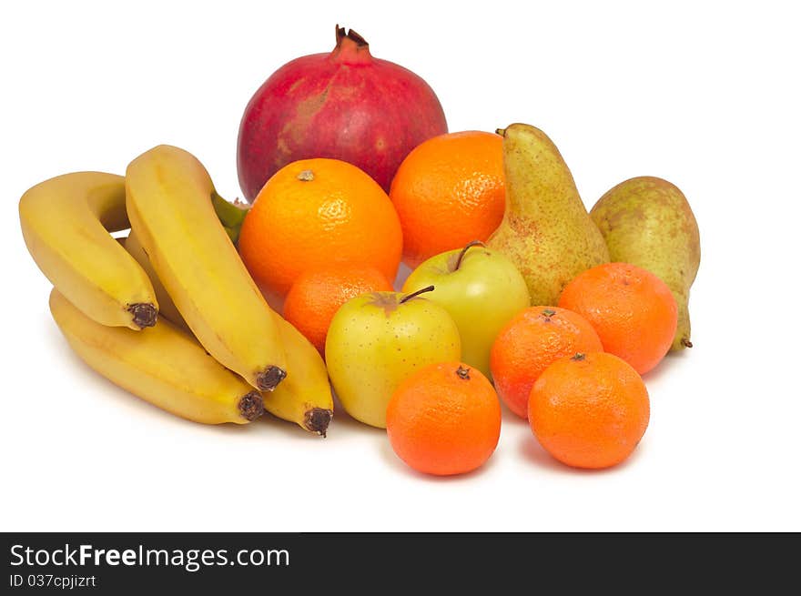 Fresh fruits isolated on a white background. Fresh fruits isolated on a white background