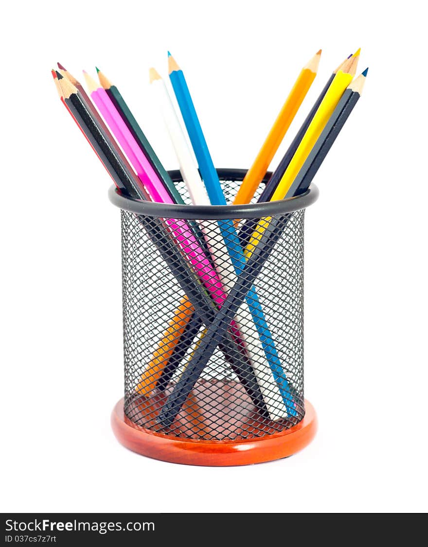 Many colorful pencils