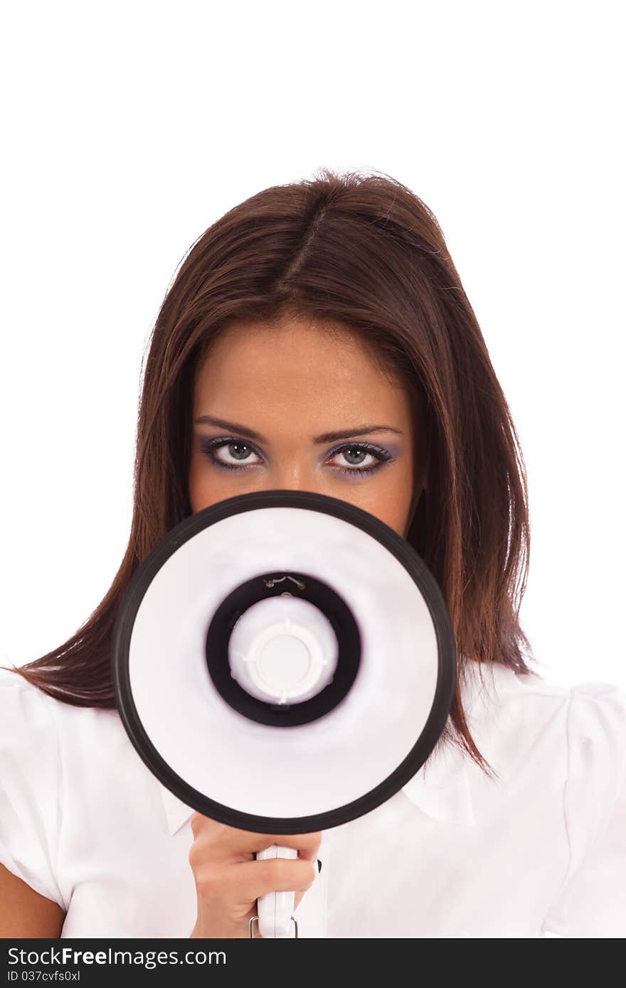 Business Woman Megaphone