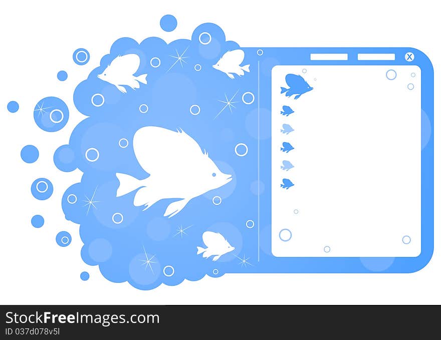 Site breadboard model on a sea theme. A illustration. Site breadboard model on a sea theme. A illustration