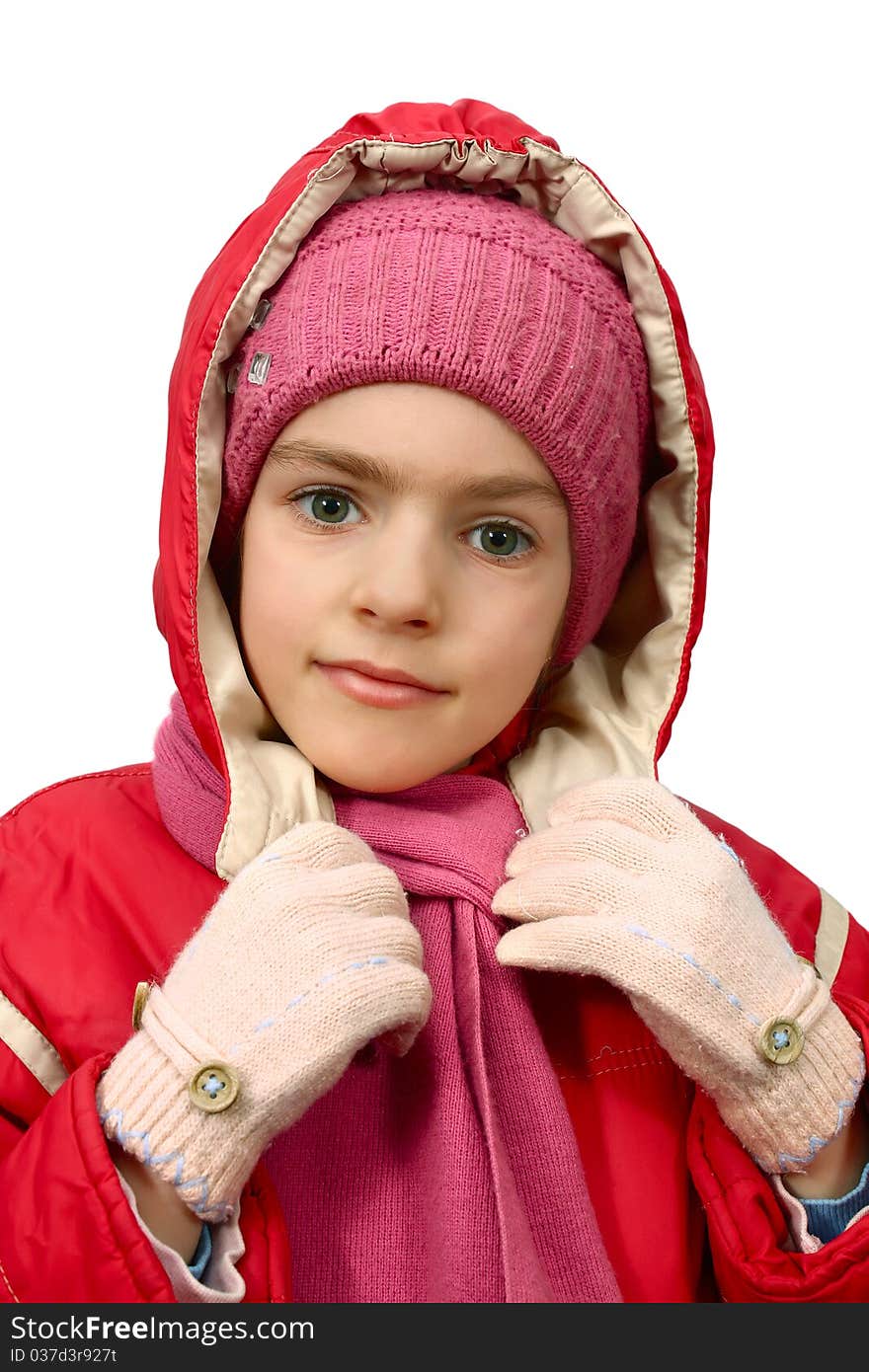 Girl is in winter clothes