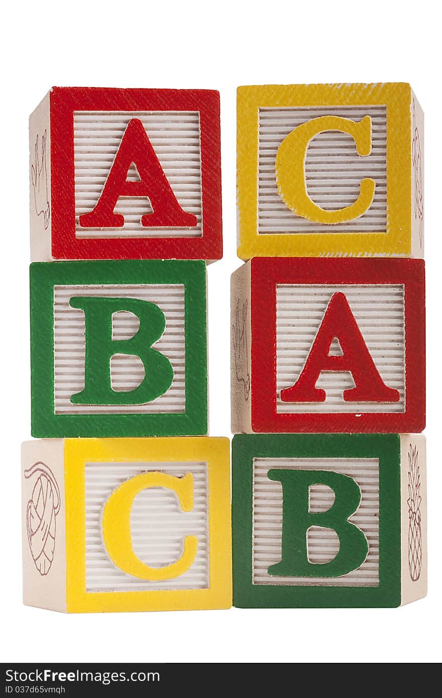 Wooden blocks with letters and numbers for the development of intelligence in children.