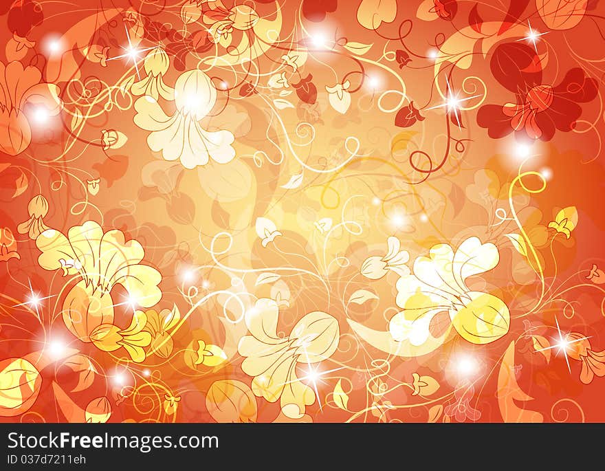 Vector flower background. Bright harmonic colors. Vector flower background. Bright harmonic colors.