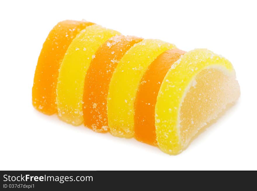 Fruit candy isolated on the white