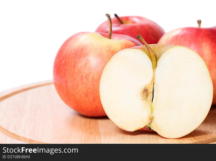 Red apple isolated on the white background