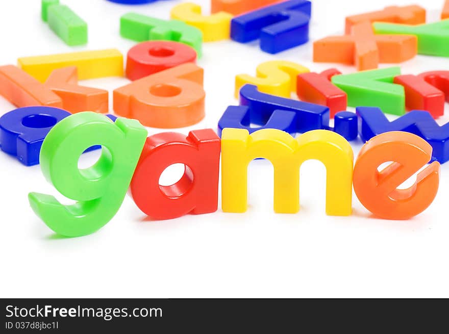 Plastic English letters isolated