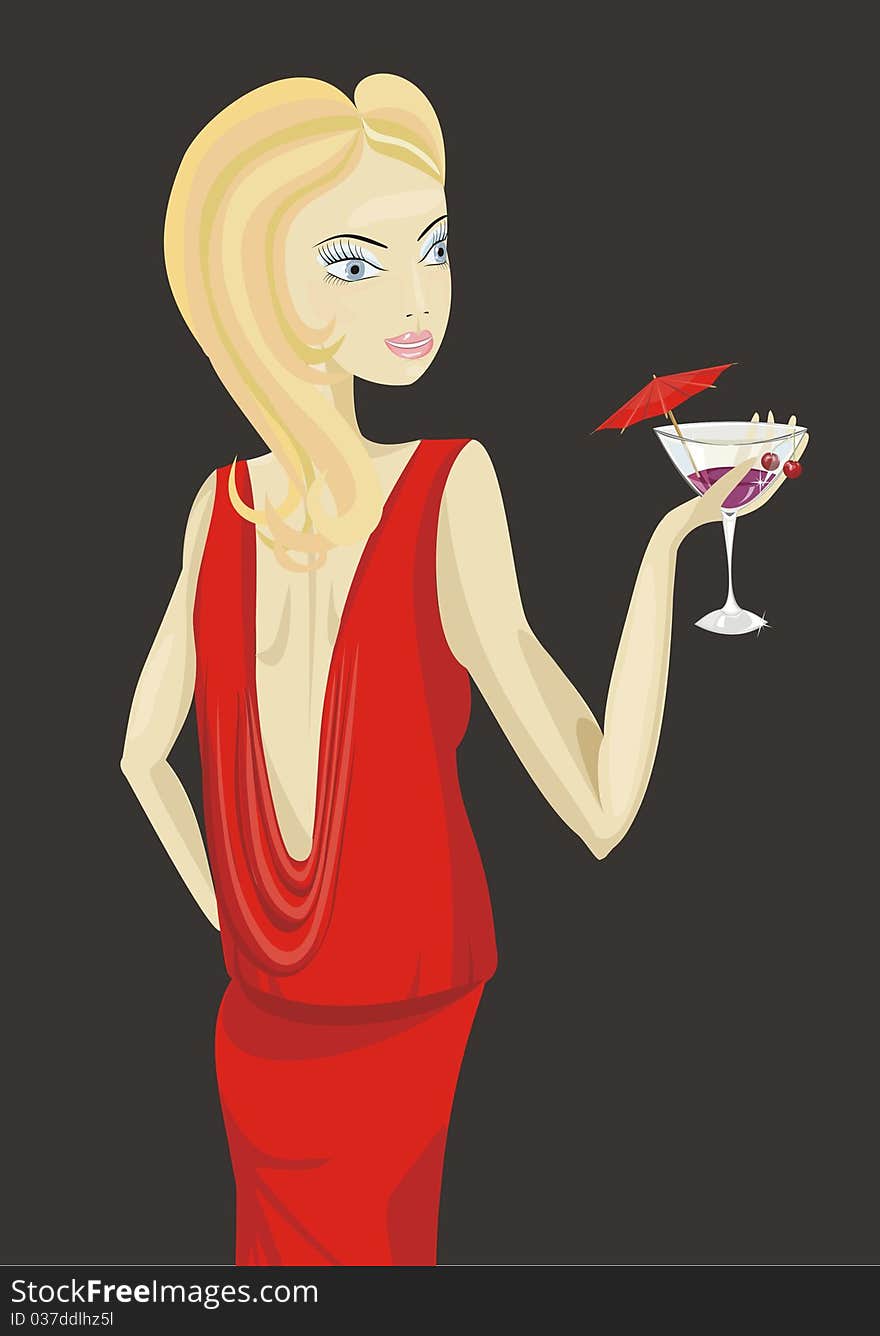 Girl with cocktail