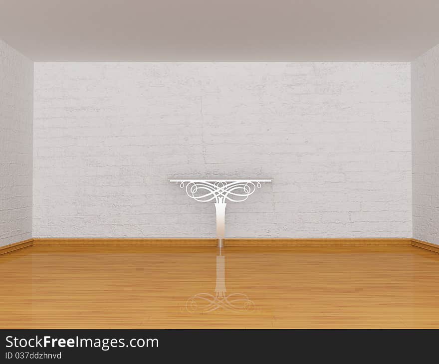 Alone console-table in gallery. Alone console-table in gallery