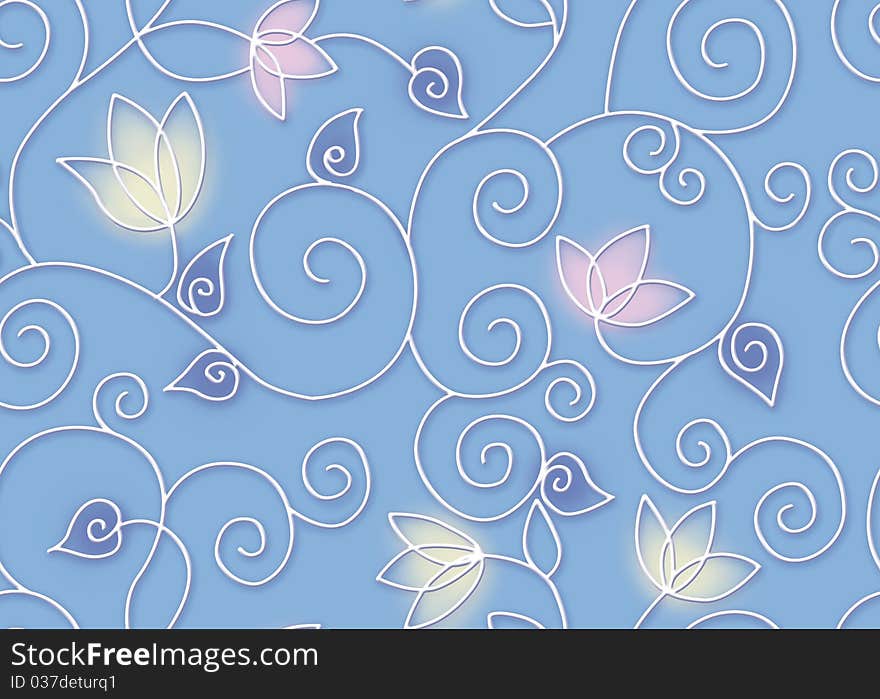 Beautiful blue background eastern pattern-leaf. Beautiful blue background eastern pattern-leaf