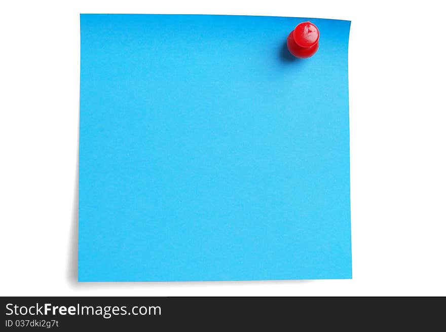 Empty sticky paper on a white