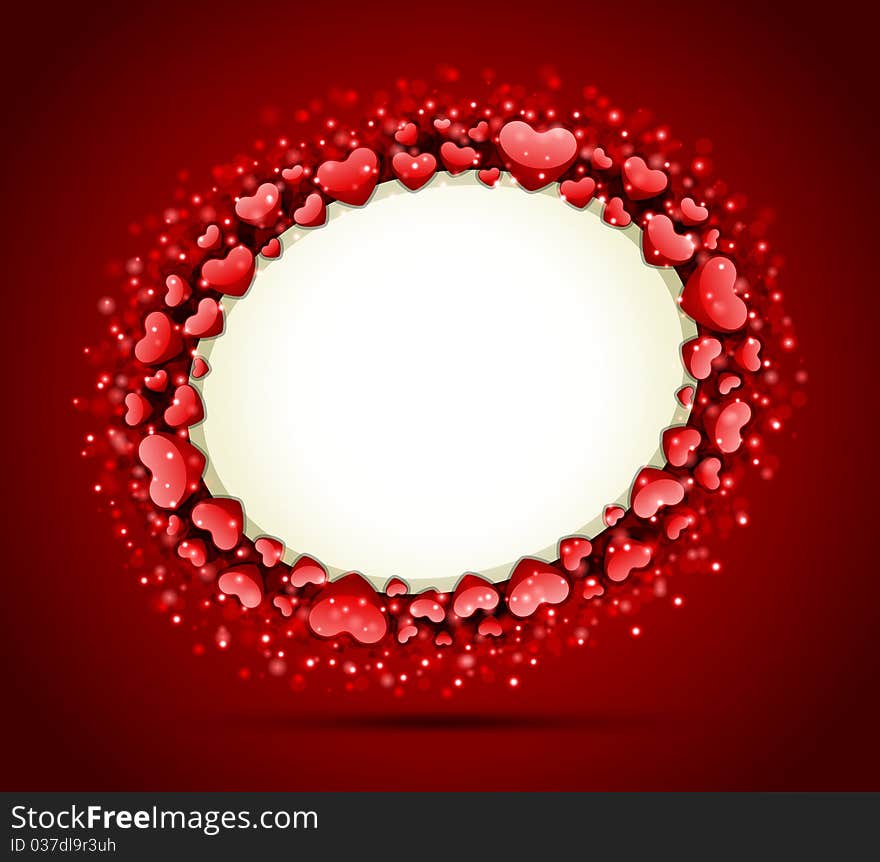 Valentine's day frame vector background with hearts. Valentine's day frame vector background with hearts