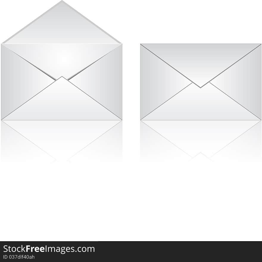 Illustration of Envelopes - Open and Closed