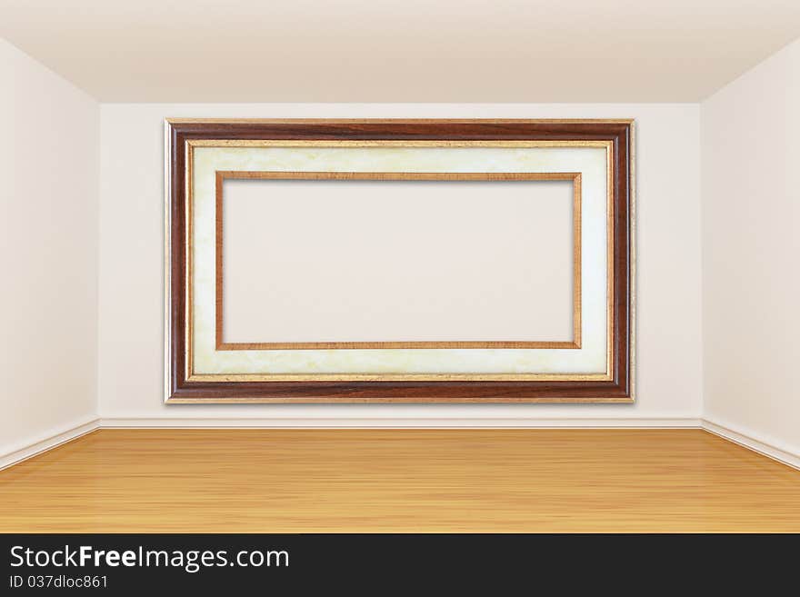 Empty gallery with picture frame