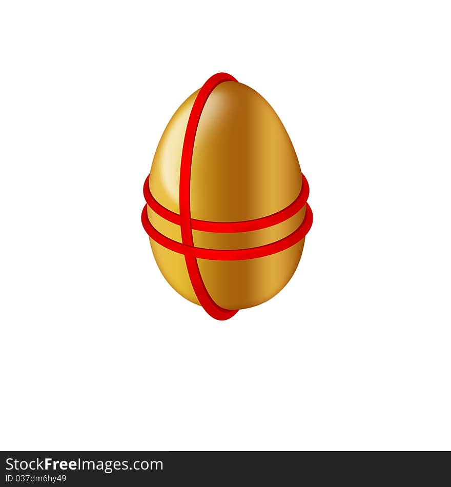 Golden Egg With Elastic/rubber For Colouring