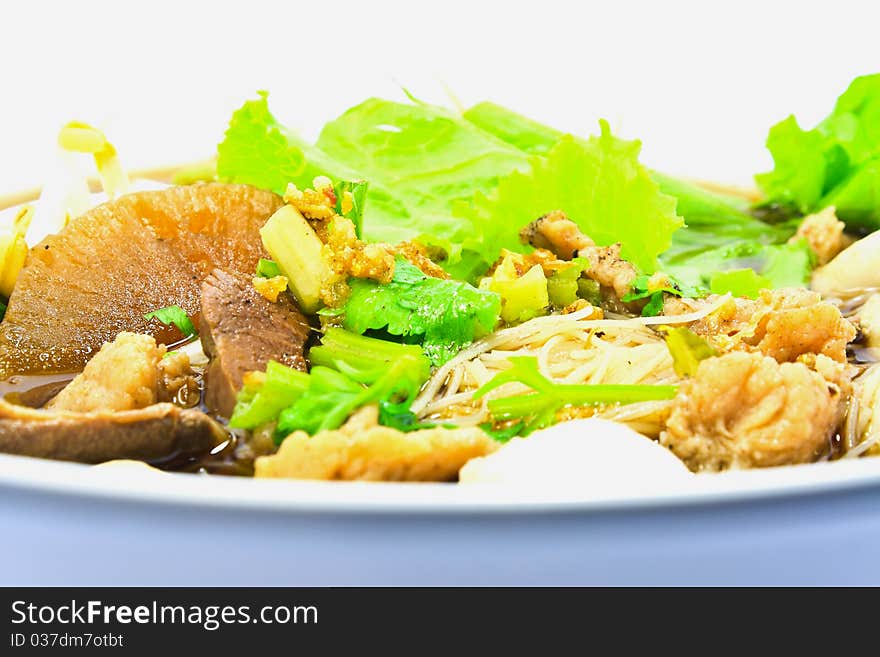 Chinese noodles isolate on white background