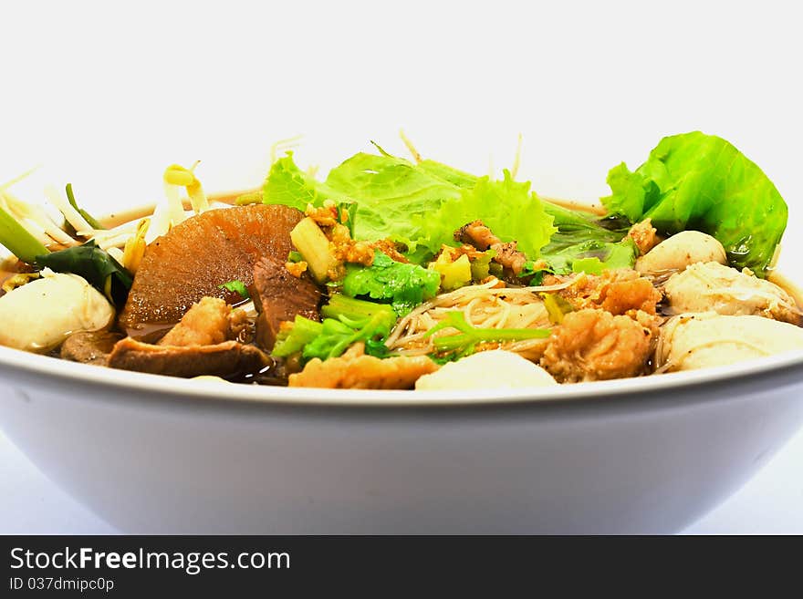 Chinese noodles isolate on white background