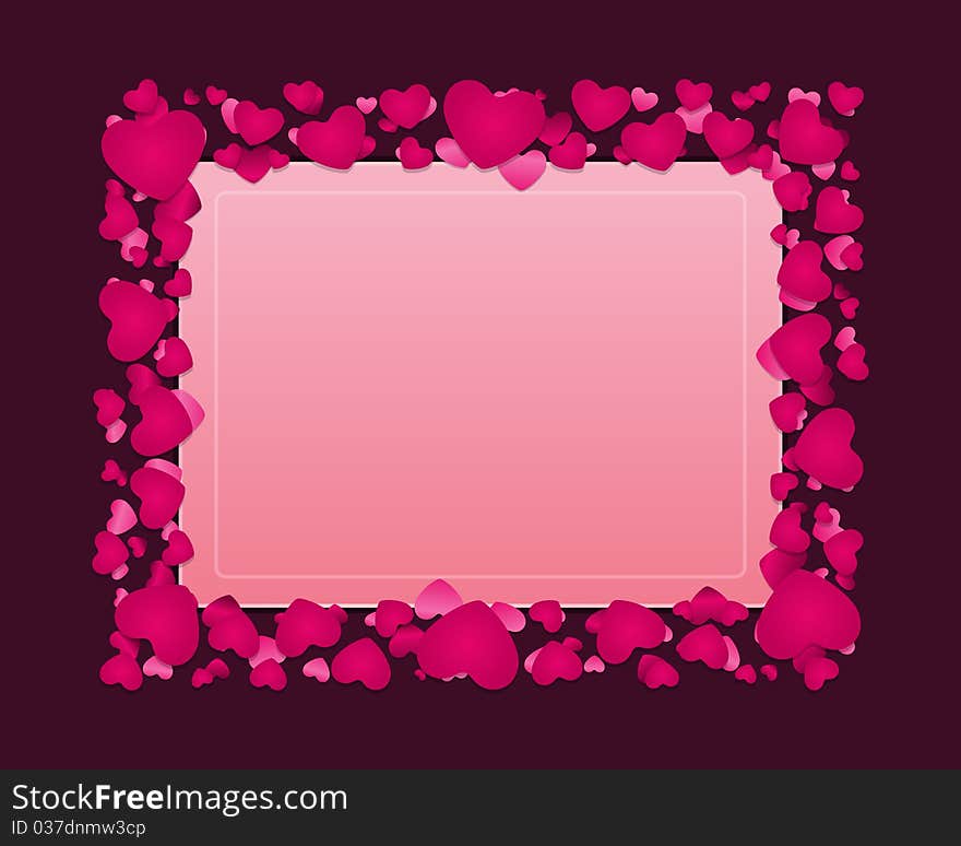 Valentine's day card with hearts background