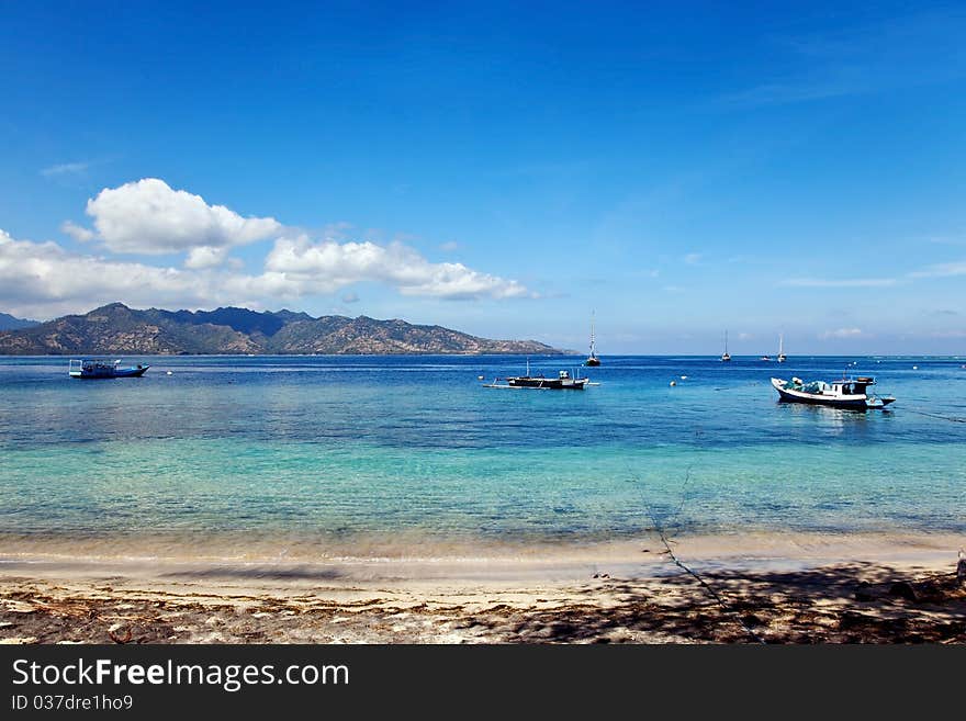 Beautiful landscape on the island Gili