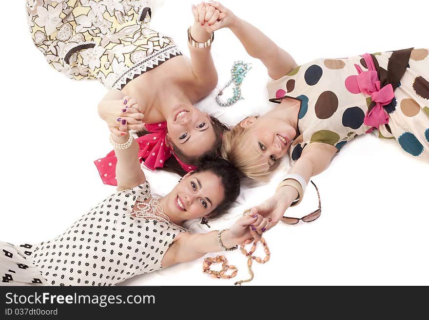 Girls posing to the camera