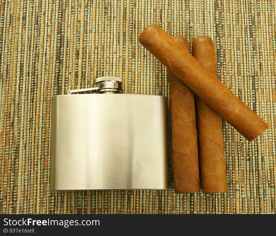 Cigars and hip-flask