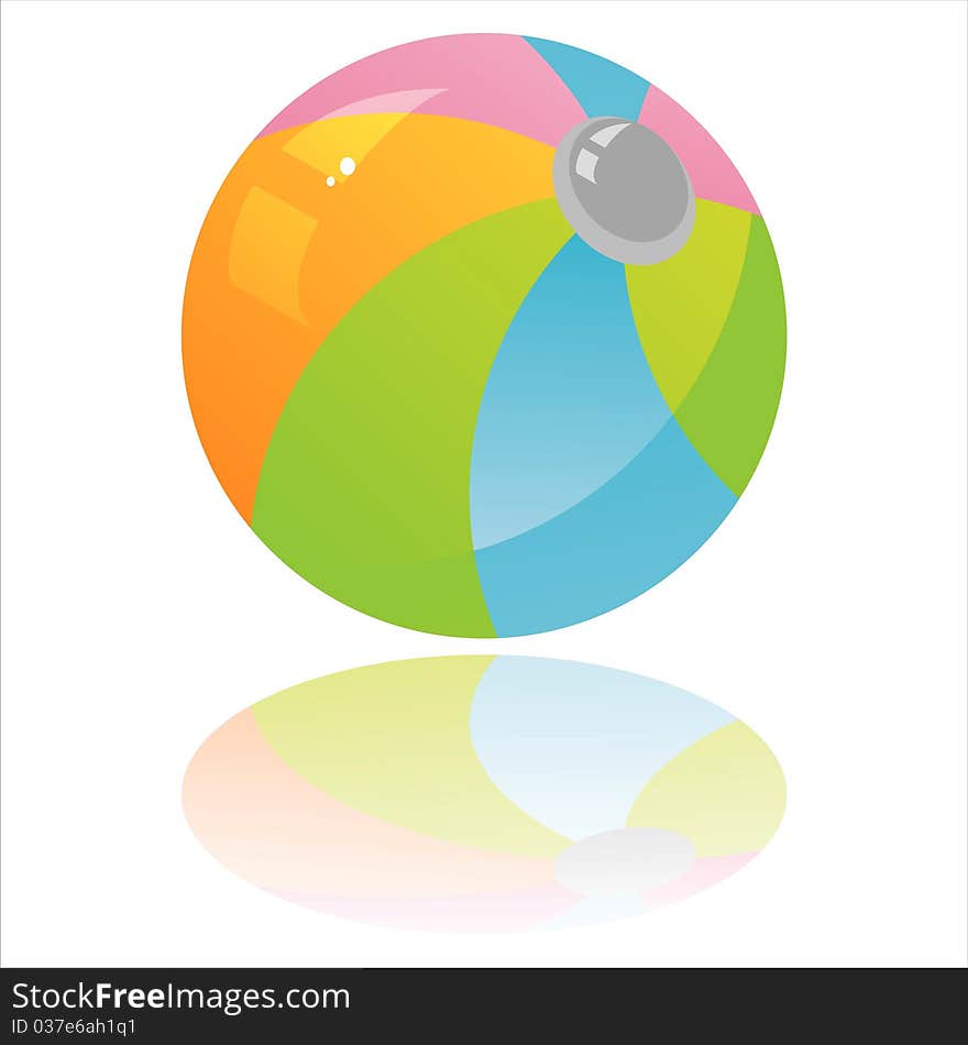 Colorful beach ball isolated on white