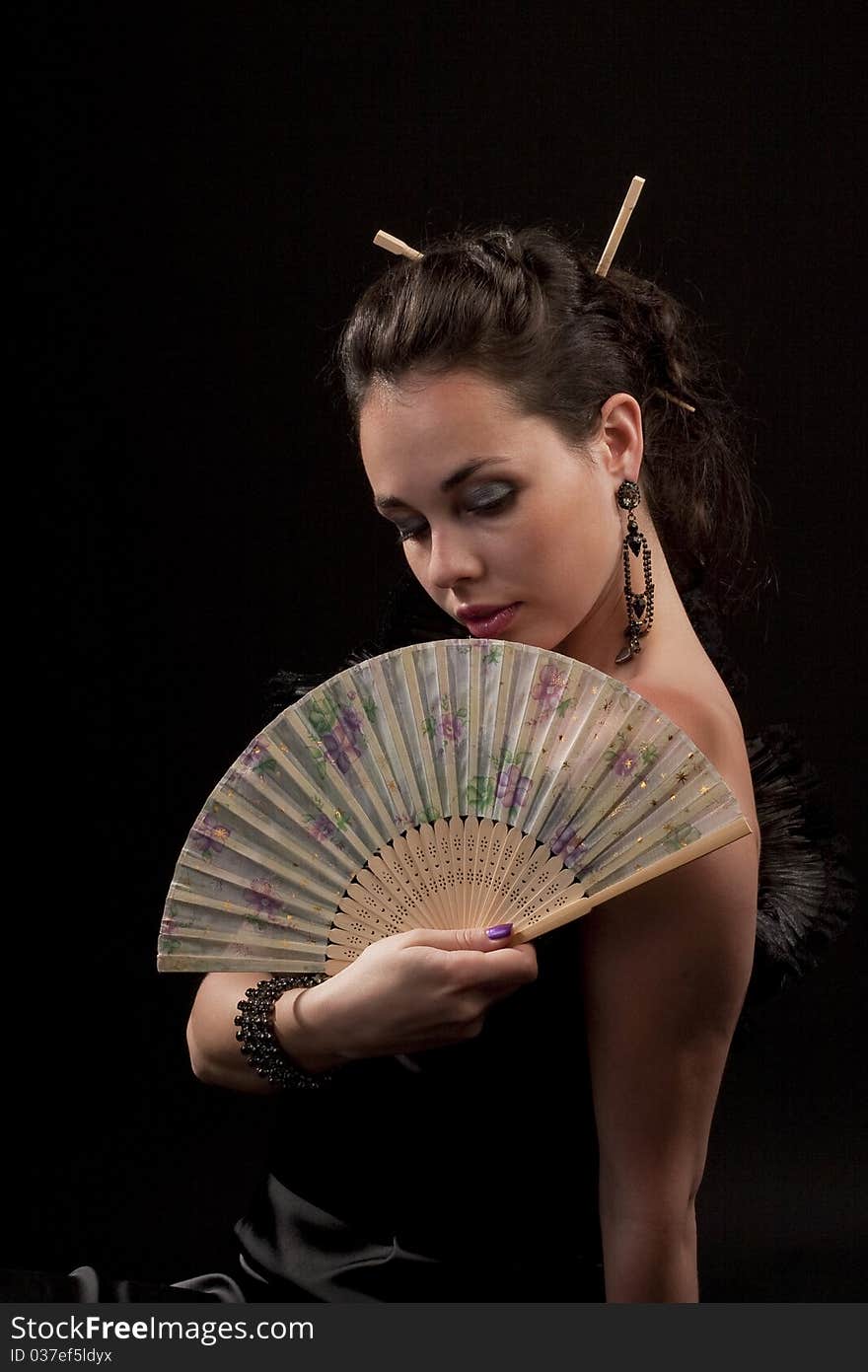 Girl with fan