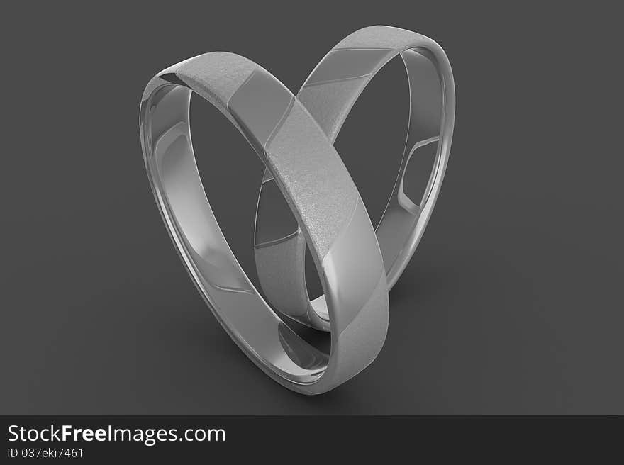 Silver ring which is made of frosted and smooth belt