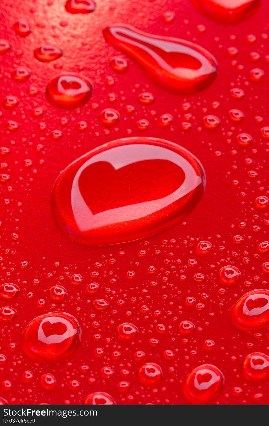 Heart Reflected In Drops