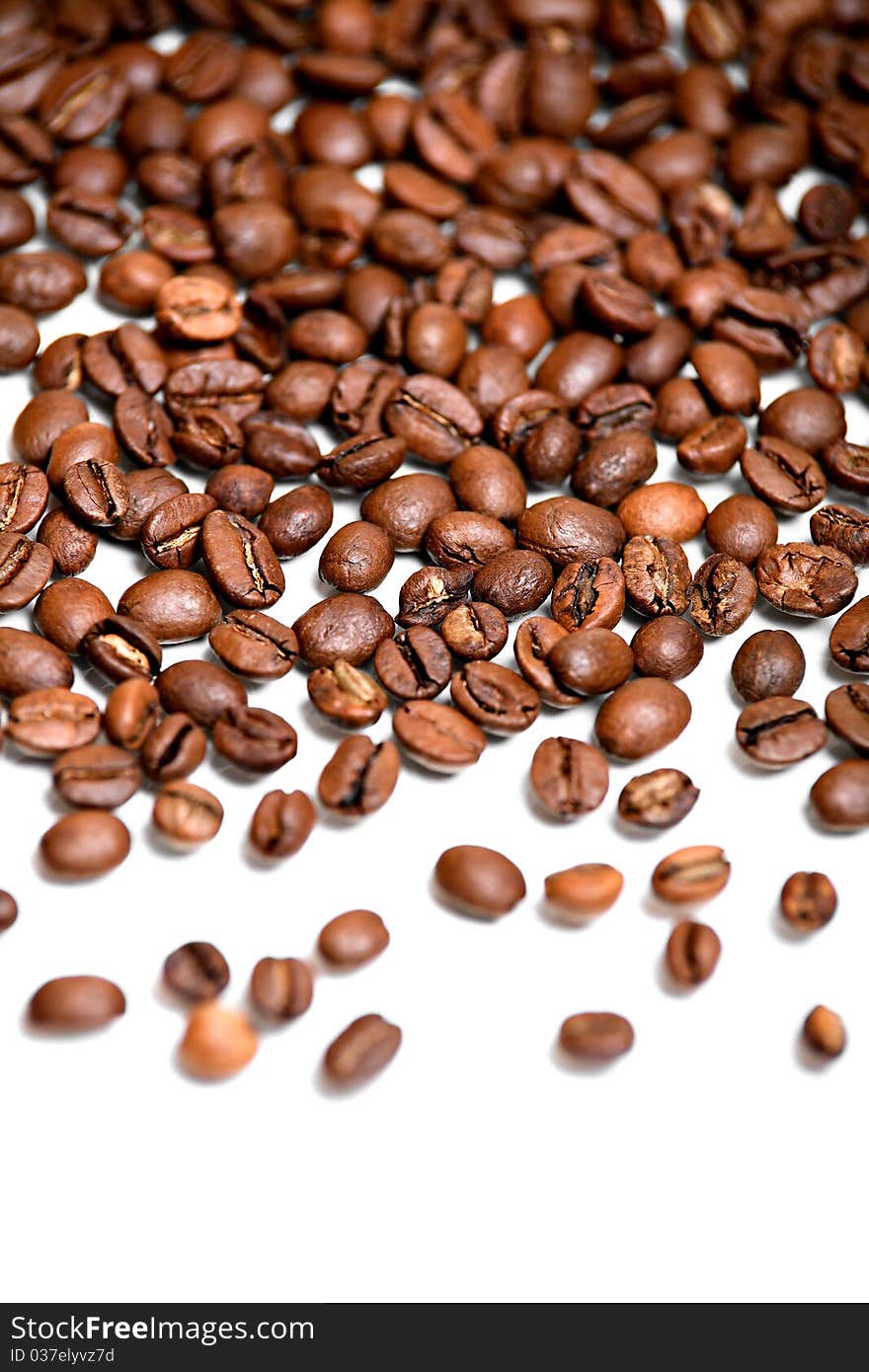 Roasted Coffee beans, isolated on white