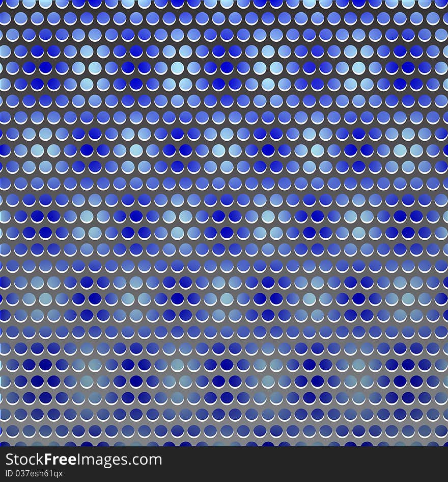 Metal grille on blue background