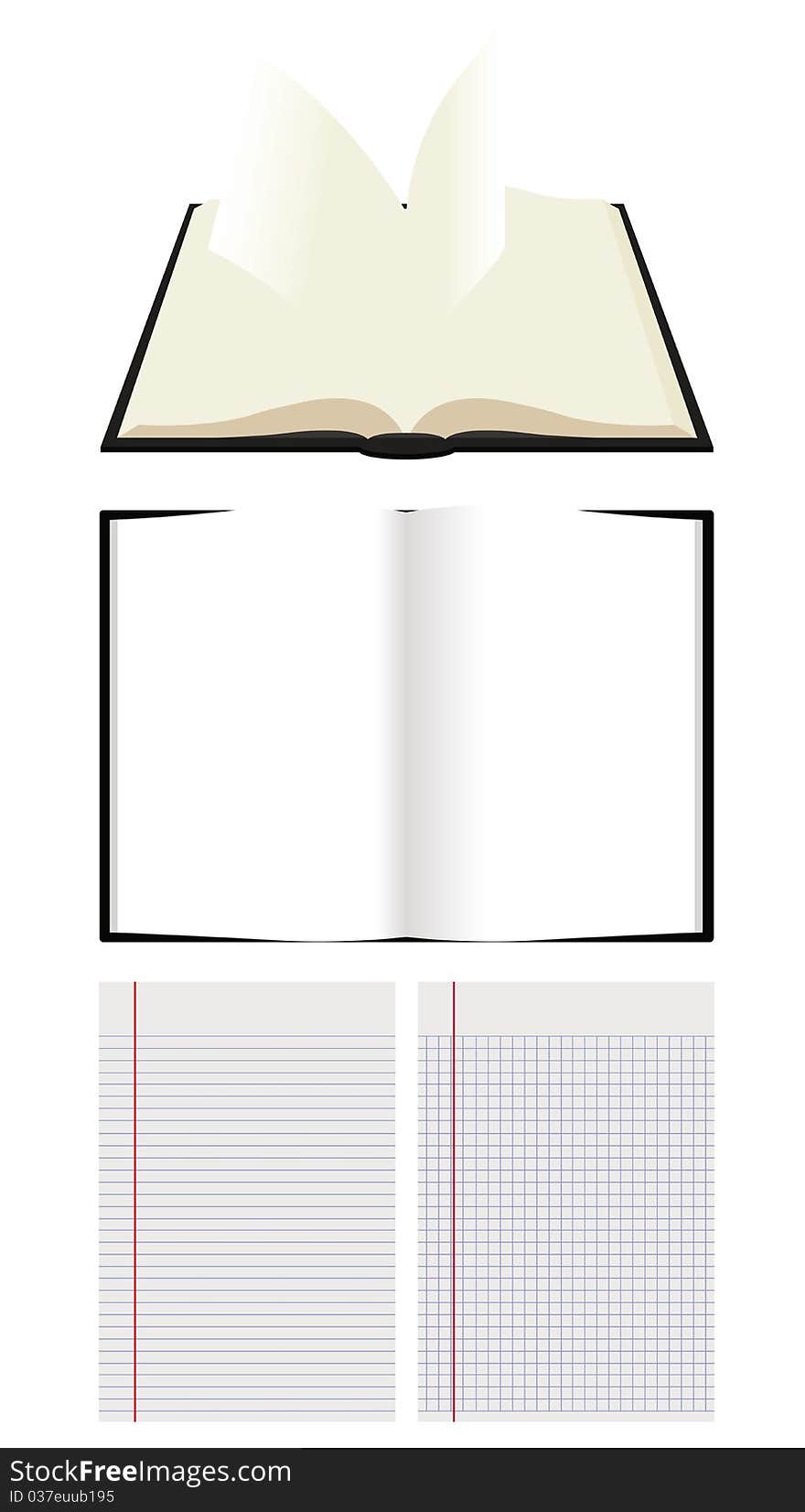 This image represents two different notebooks and two pages, one for mathematics and one for literature. This image represents two different notebooks and two pages, one for mathematics and one for literature