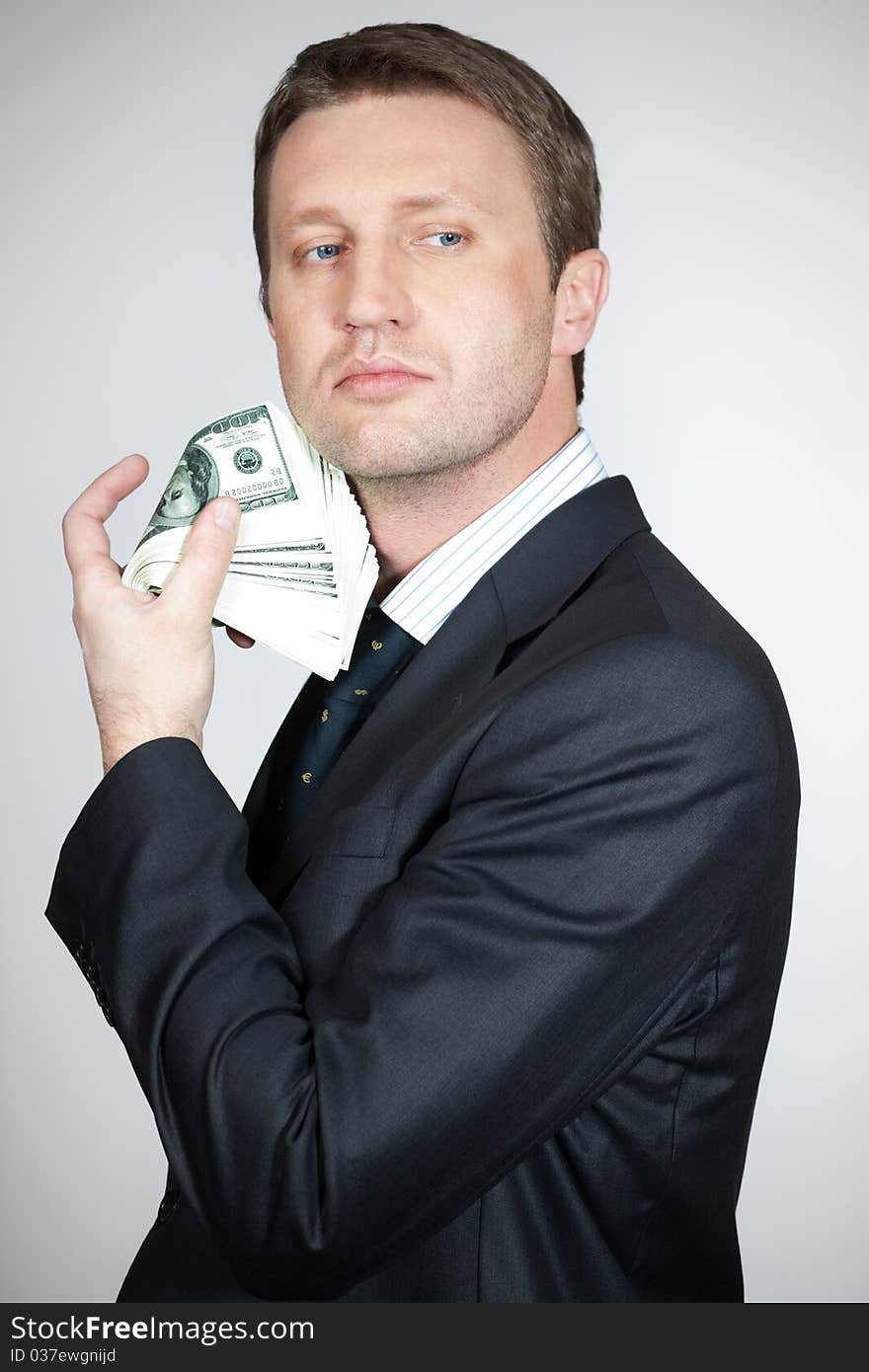 Businessman in suit with money. Businessman in suit with money