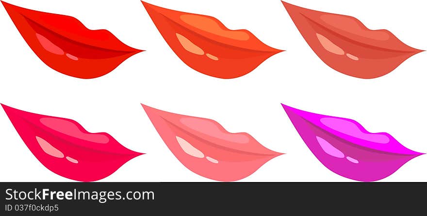 Vector Set of images of women s lips