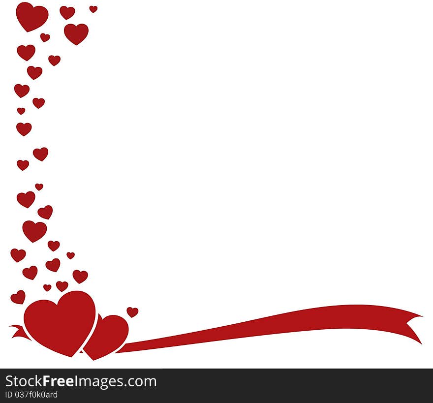 Vector heart valentine's day isolated card. Vector heart valentine's day isolated card