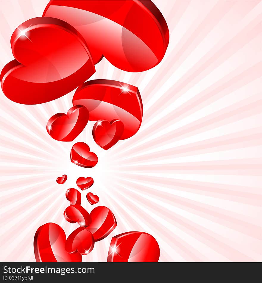 Abstract red background to the Valentine's day. Abstract red background to the Valentine's day