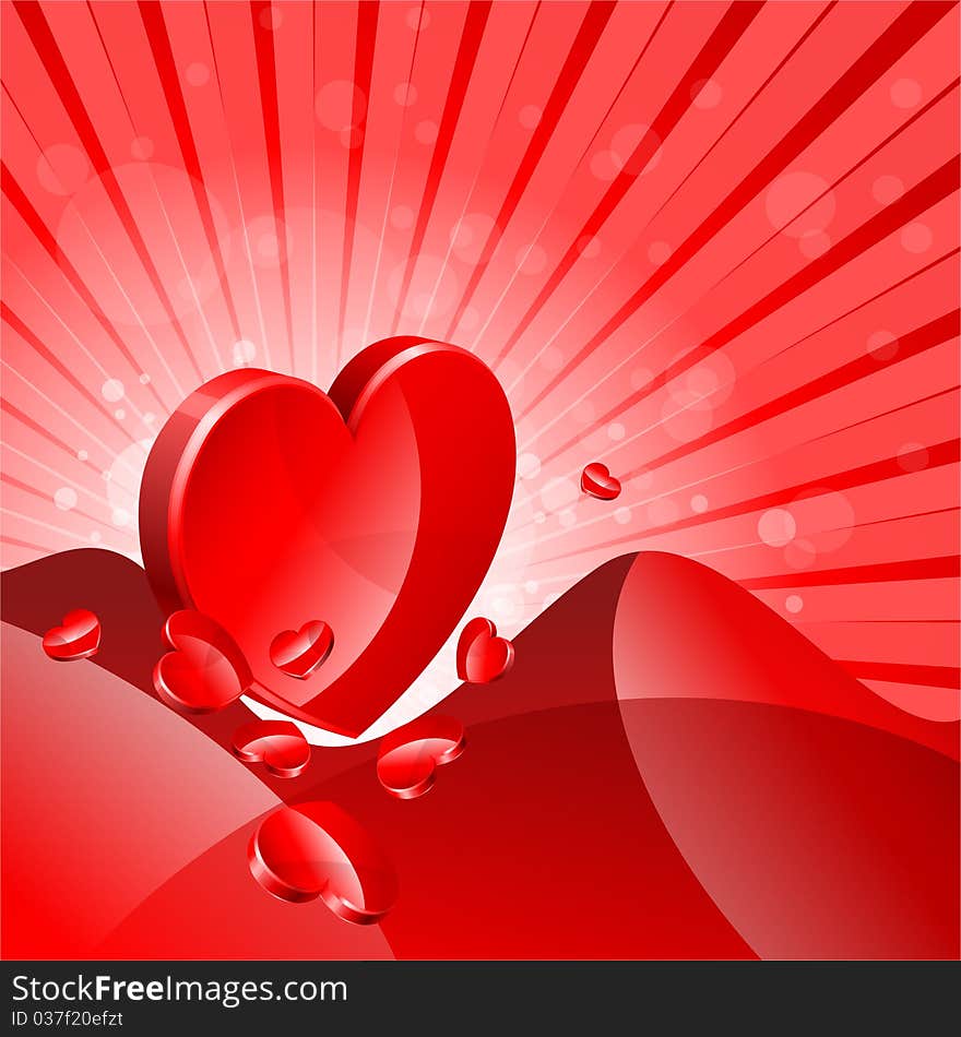 Abstract red background to the Valentine's day. Abstract red background to the Valentine's day