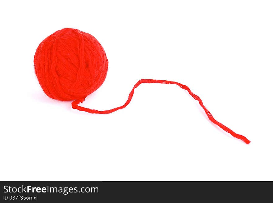 Red and brown balls on a white background