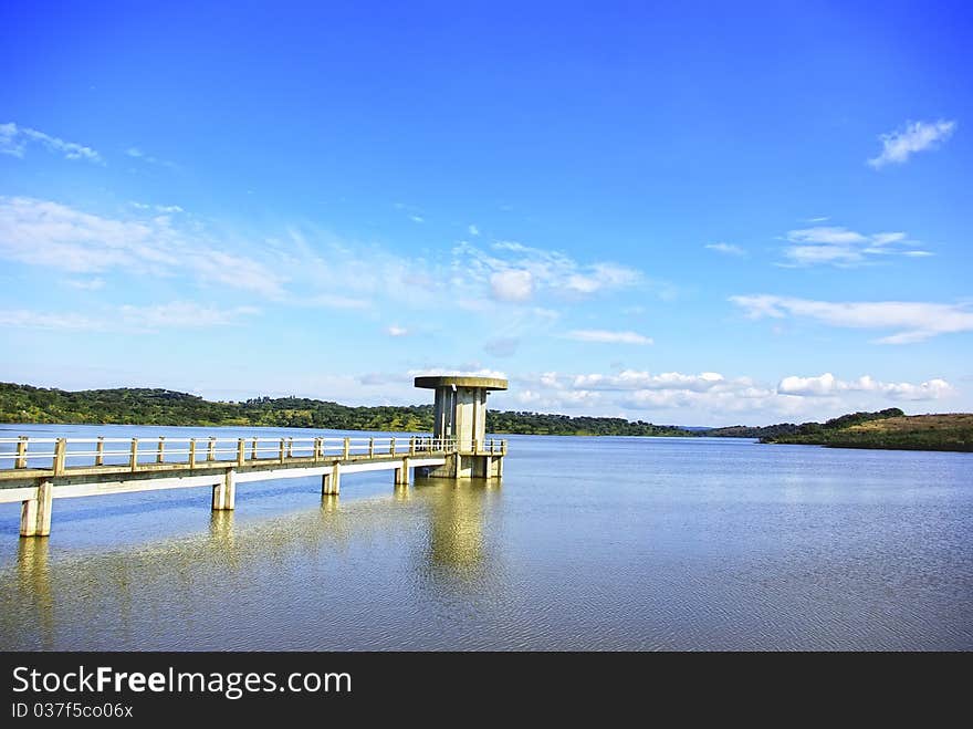 Barrage of Vigia lake, Portugal.