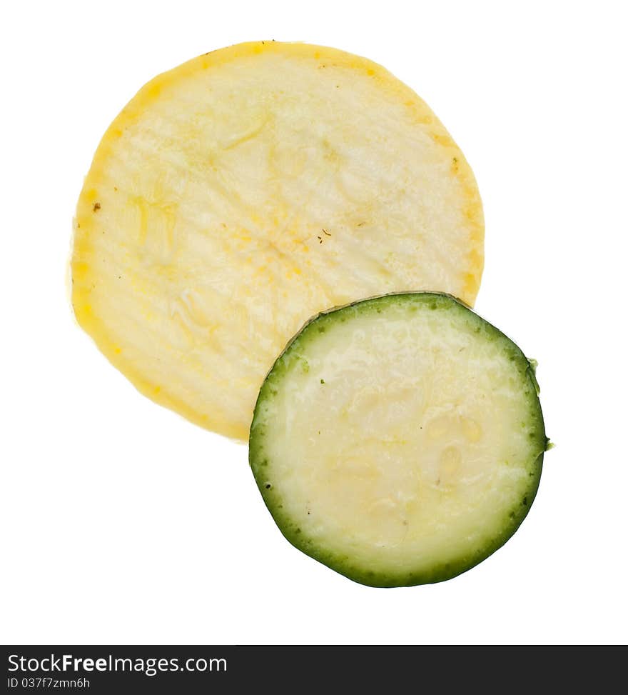 Slice of Fresh Yellow Squash and Zucchini