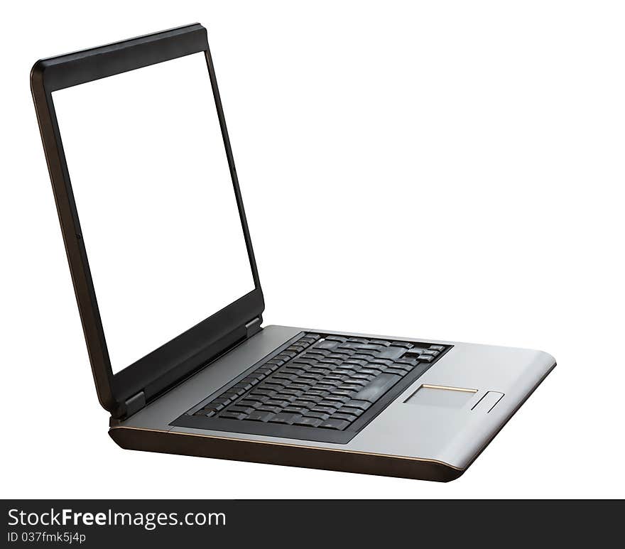 Laptop on white background with clipping path