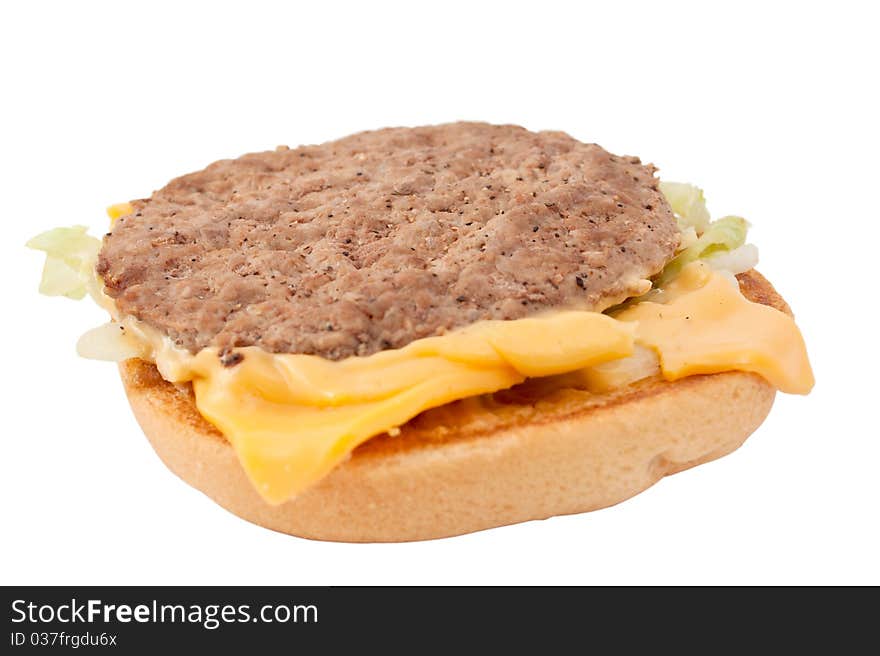 A cheeseburger patty