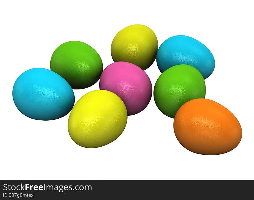 3d Colored Easter Eggs