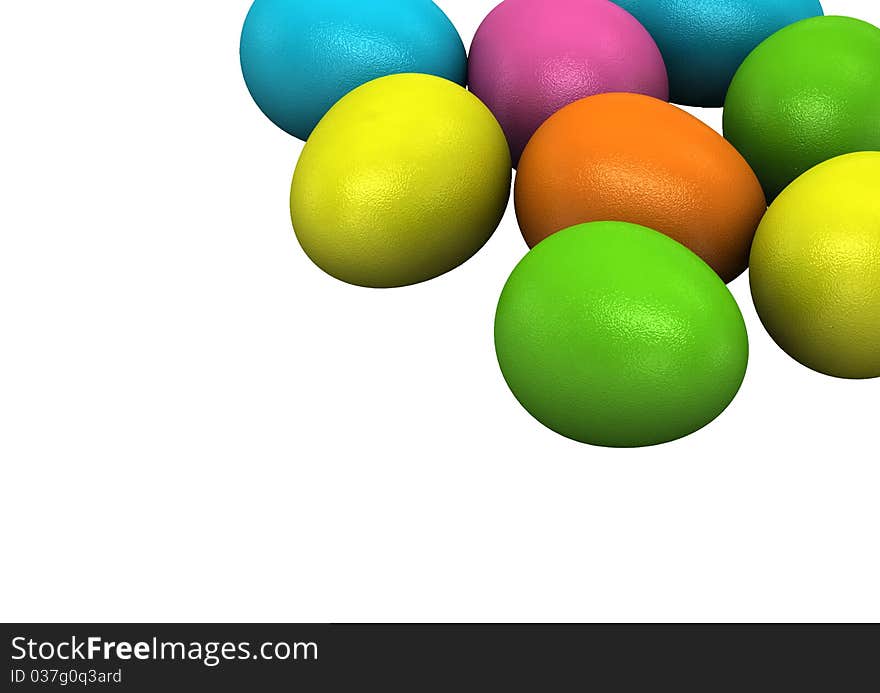 3d Colored Easter Eggs